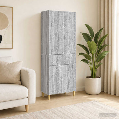 Cabinet Set 2 pcs Engineered Wood Grey sonoma
