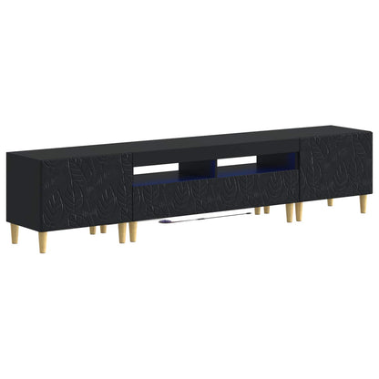 vidaXL 5 Piece LED TV Cabinet Black Engineered Wood 2