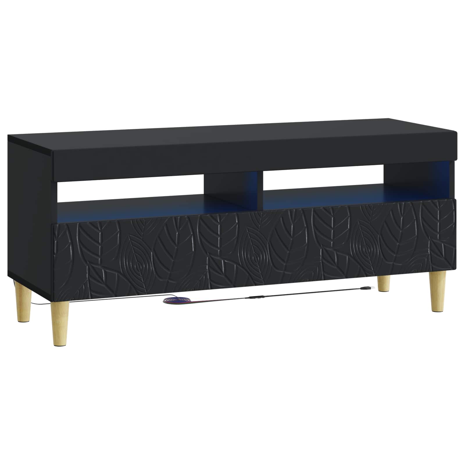 vidaXL 5 Piece LED TV Cabinet Black Engineered Wood 5