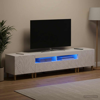 vidaXL 5 Piece LED TV Cabinet High Gloss White Engineered Wood 3