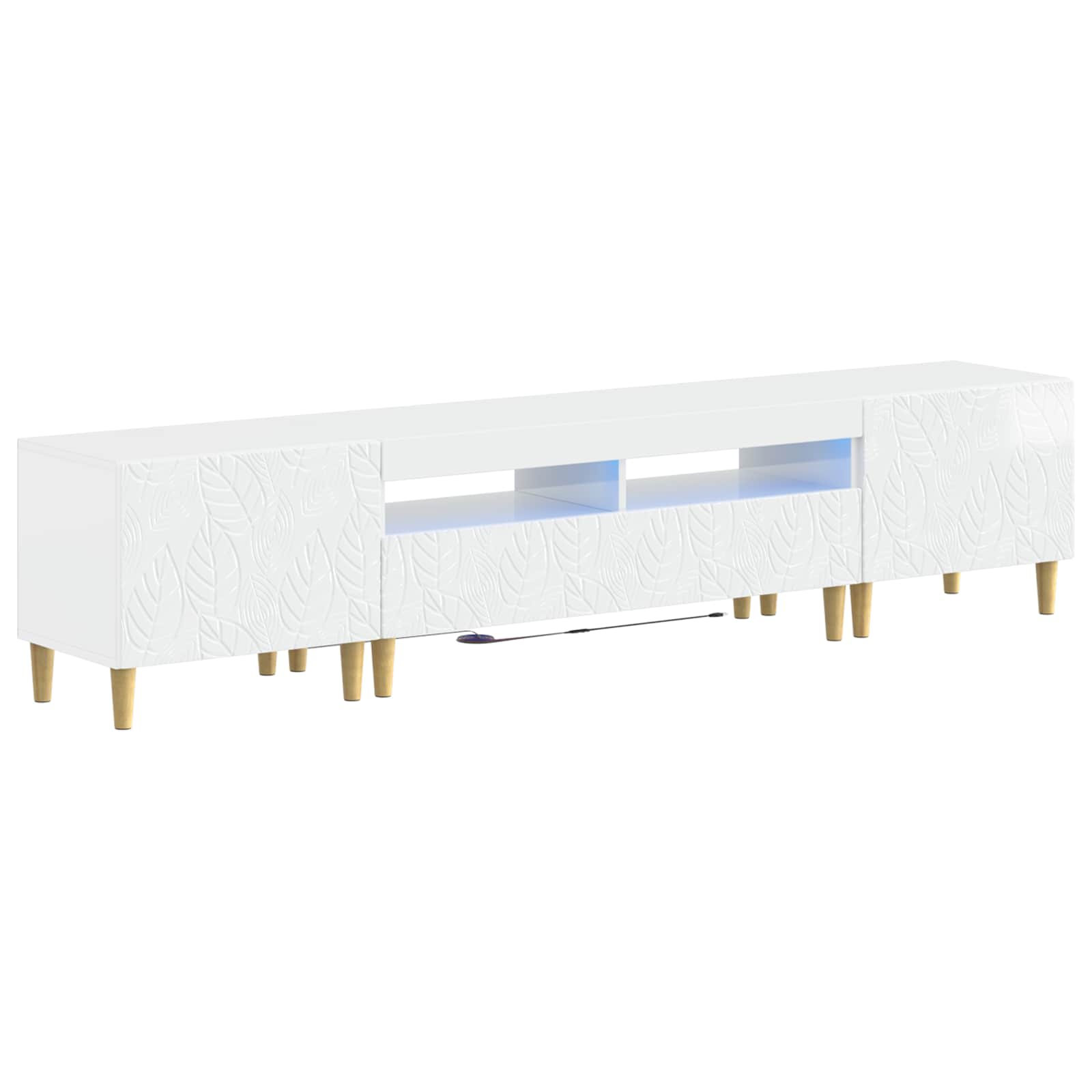 vidaXL 5 Piece LED TV Cabinet High Gloss White Engineered Wood 2