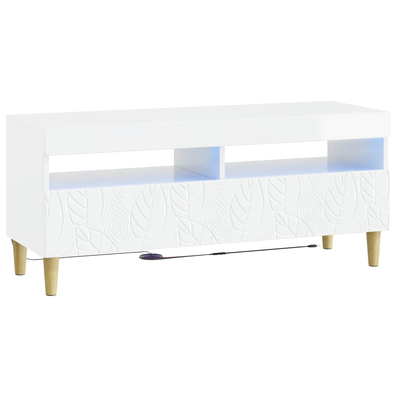 vidaXL 5 Piece LED TV Cabinet High Gloss White Engineered Wood 5