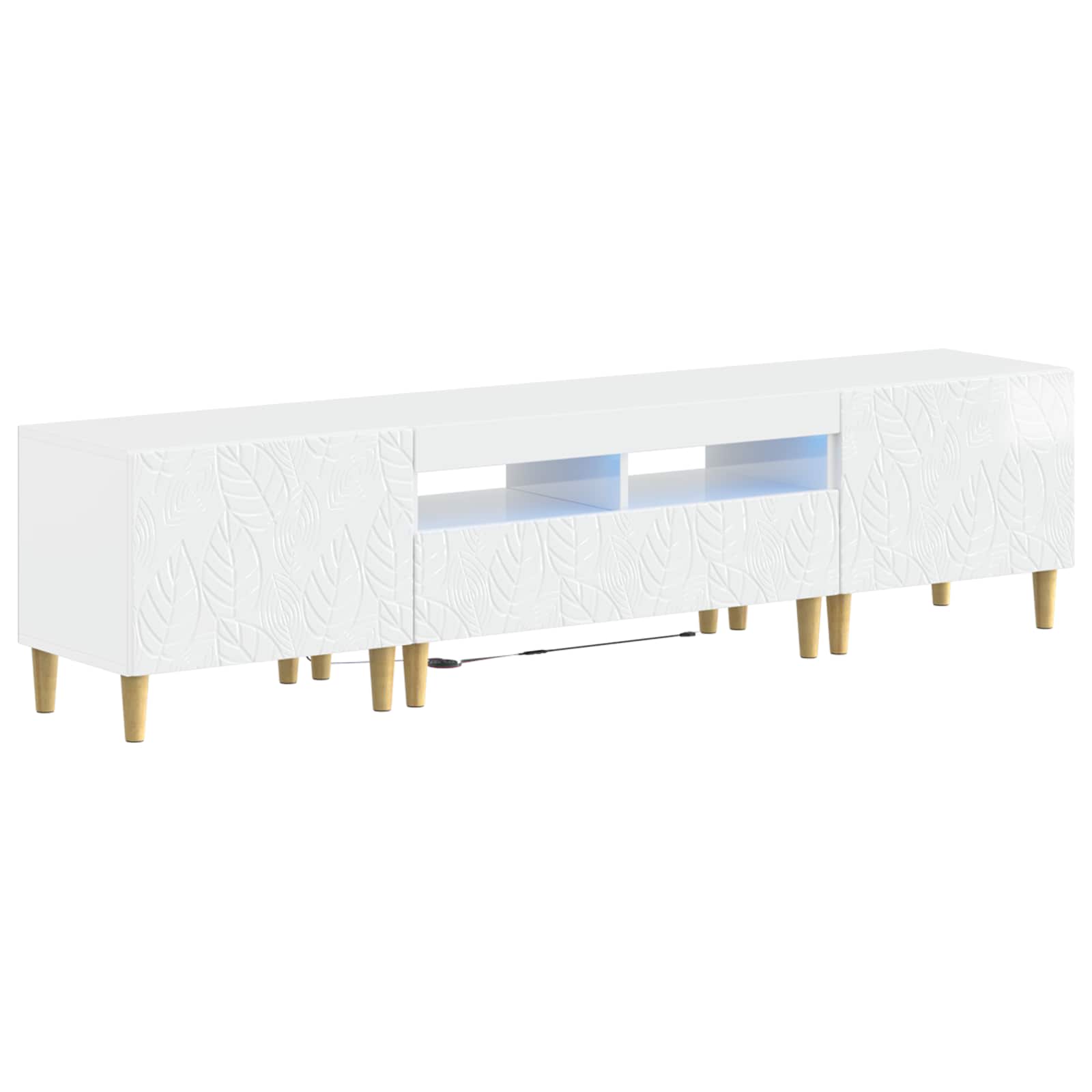 vidaXL 5 Piece LED TV Cabinet High Gloss White Engineered Wood 2