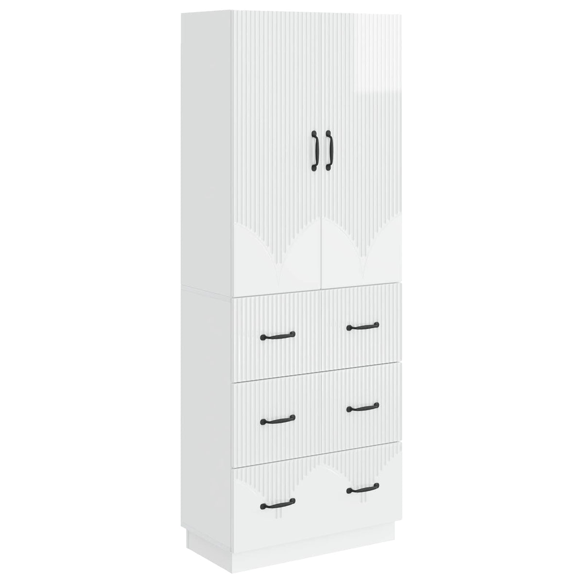 Cabinet Set 2 pcs 66 x 34.5 x 87 cm Engineered Wood High gloss white