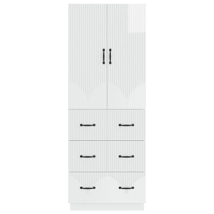 Cabinet Set 2 pcs 66 x 34.5 x 87 cm Engineered Wood High gloss white