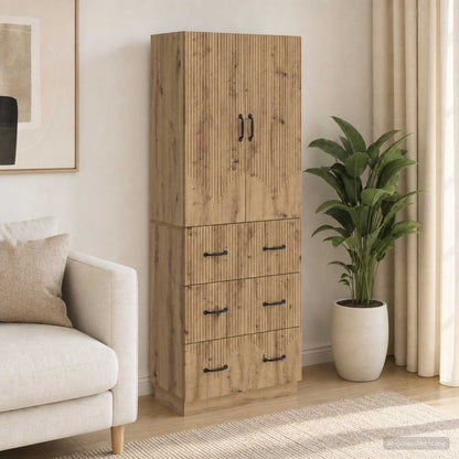 Cabinet Set 2 pcs 66 x 34.5 x 87 cm Engineered Wood Artisan oak