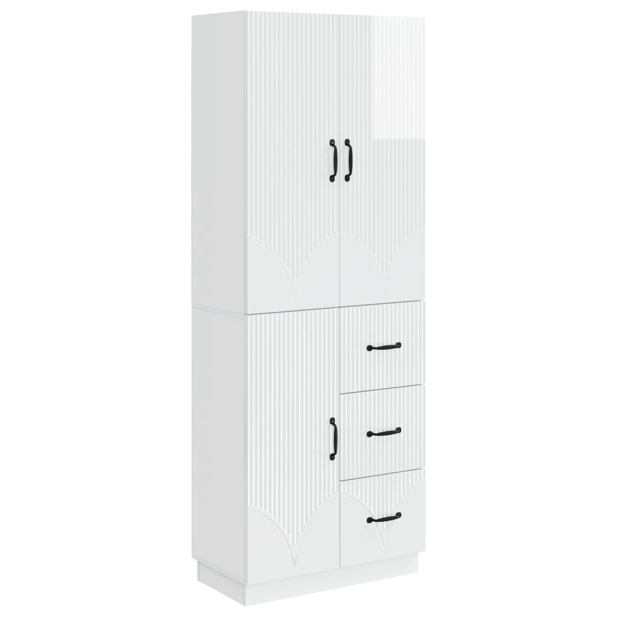 vidaXL Cabinet Set 2 pcs High Gloss White Engineered Wood 2