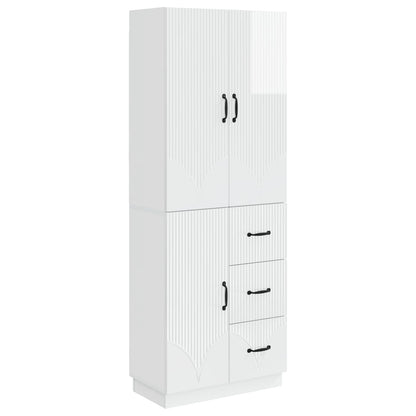 vidaXL Cabinet Set 2 pcs High Gloss White Engineered Wood 2