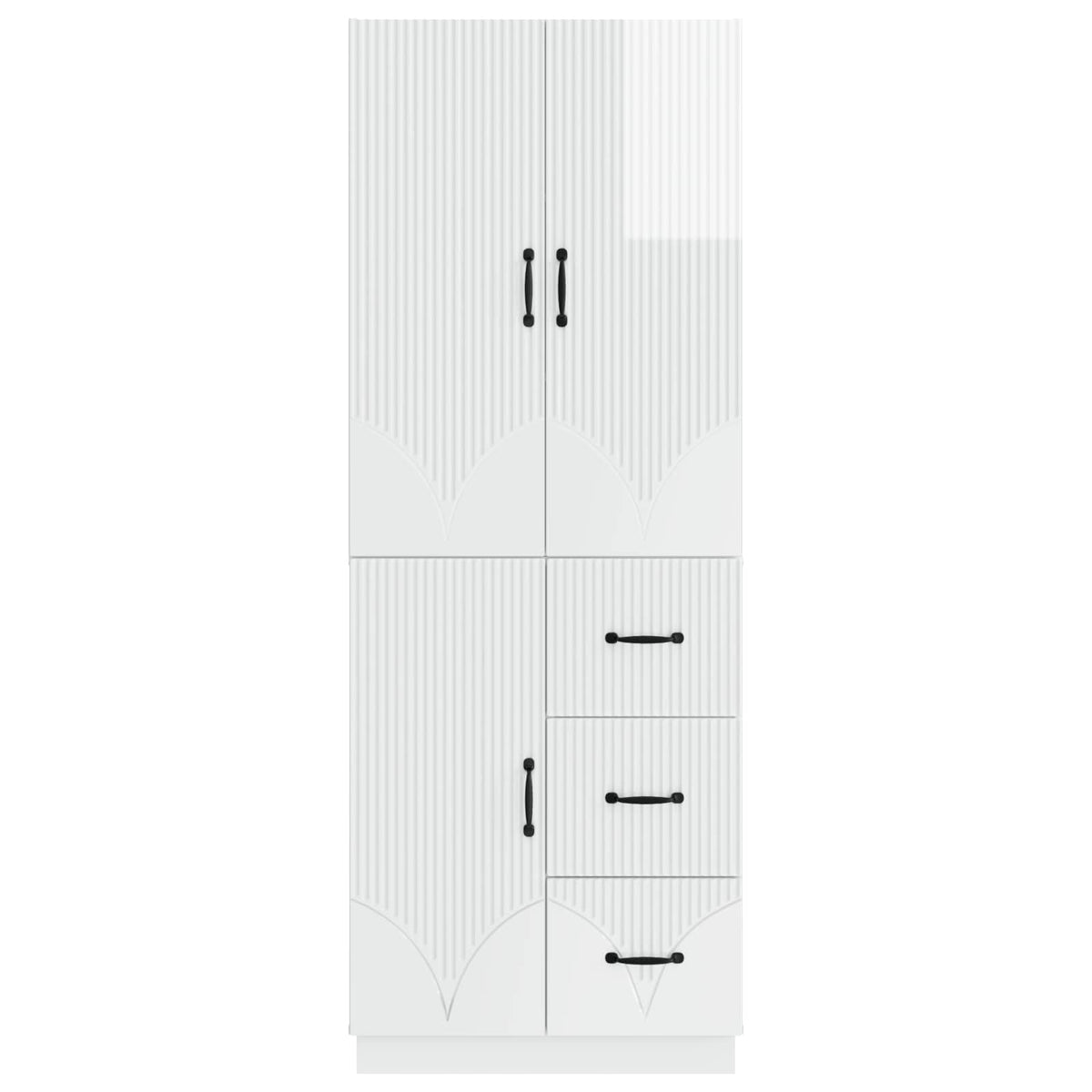 Cabinet Set 2 pcs Engineered Wood High gloss white