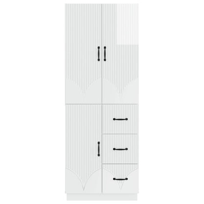 Cabinet Set 2 pcs Engineered Wood High gloss white