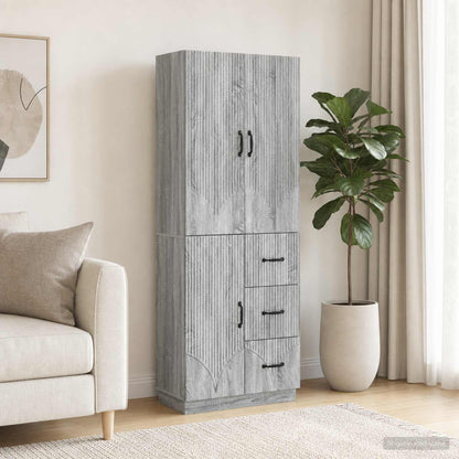 Cabinet Set 2 pcs Engineered Wood Grey sonoma