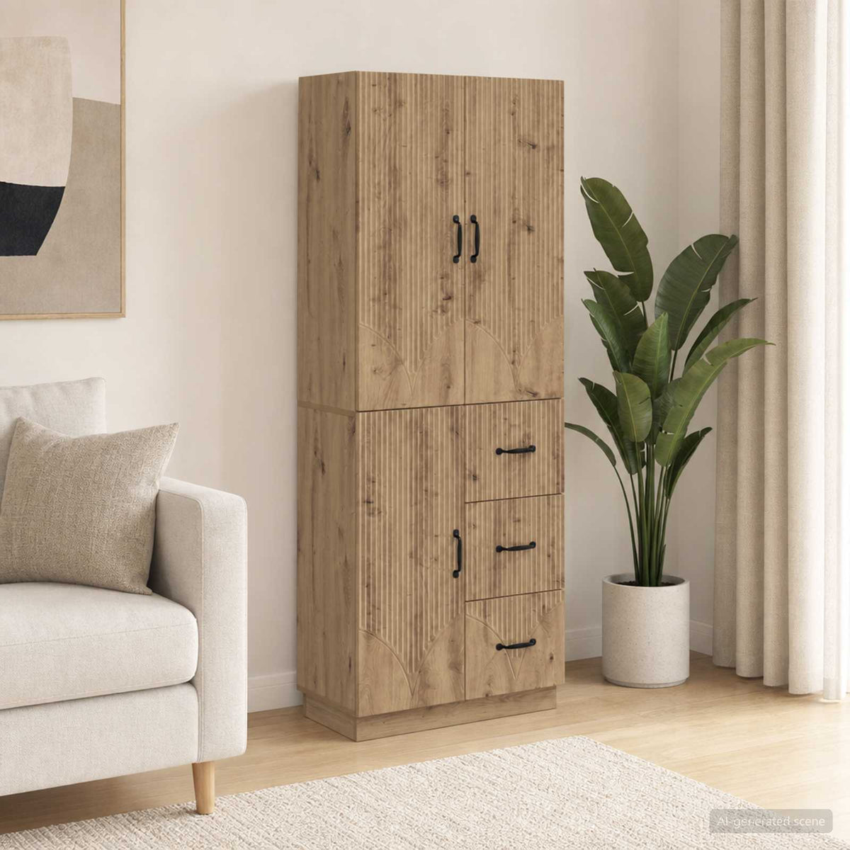 Cabinet Set 2 pcs Engineered Wood Artisan oak