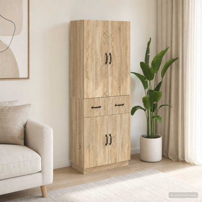 Cabinet Set 2 pcs Engineered Wood Sonoma oak