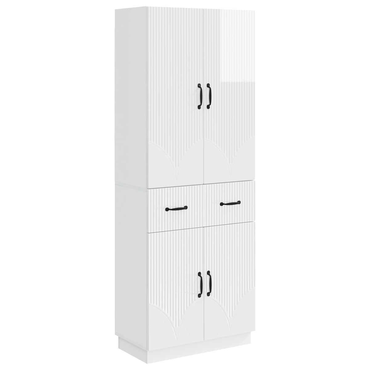 Cabinet Set 2 pcs Engineered Wood High gloss white