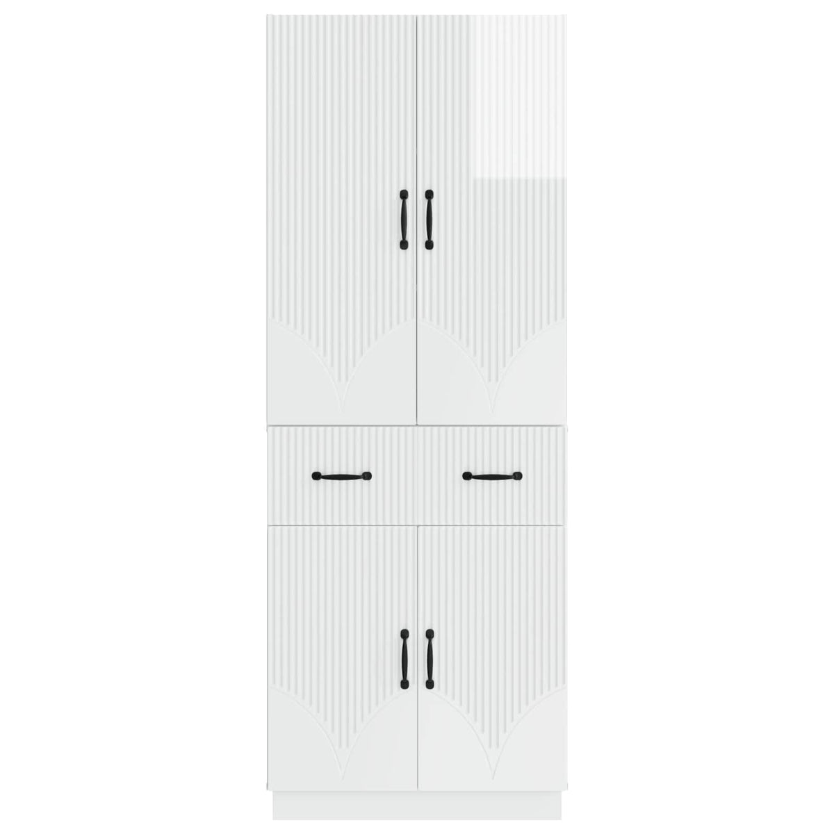 Cabinet Set 2 pcs Engineered Wood High gloss white