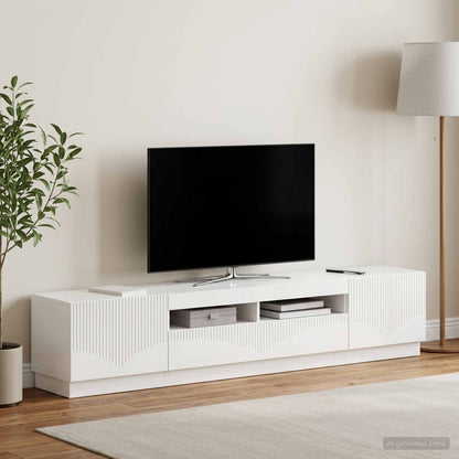 vidaXL 5 Piece LED TV Cabinet High Gloss White Engineered Wood 3