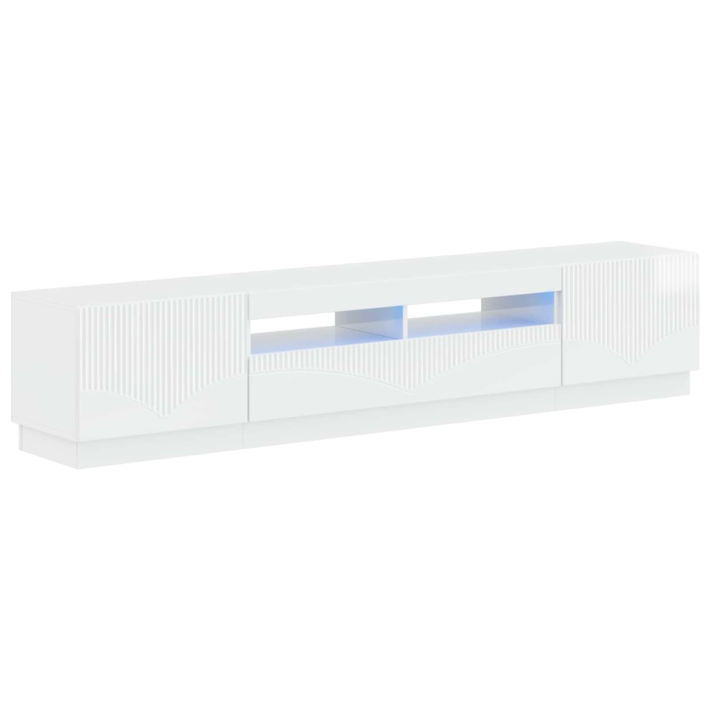 vidaXL 5 Piece LED TV Cabinet High Gloss White Engineered Wood 2
