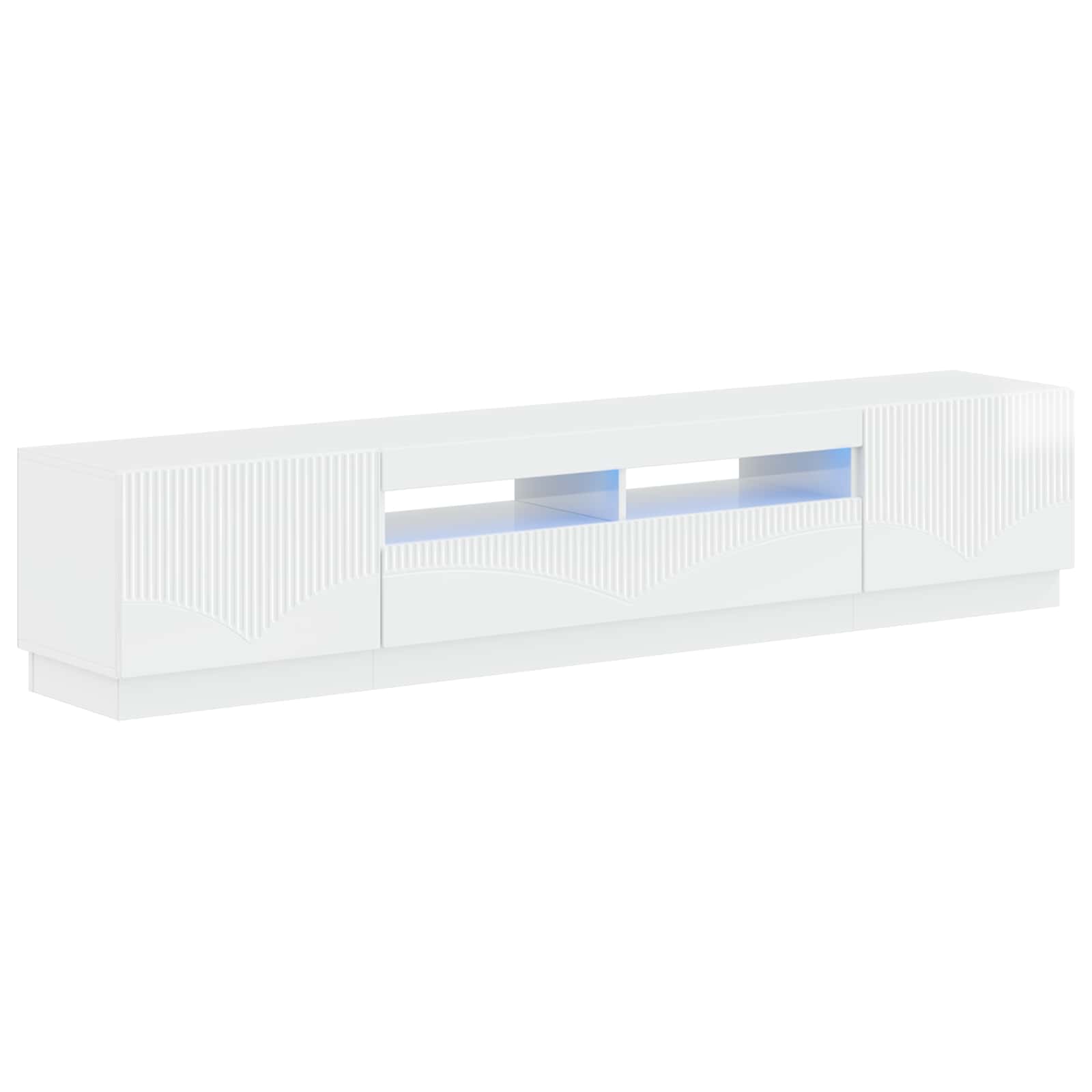 vidaXL 5 Piece LED TV Cabinet High Gloss White Engineered Wood 2