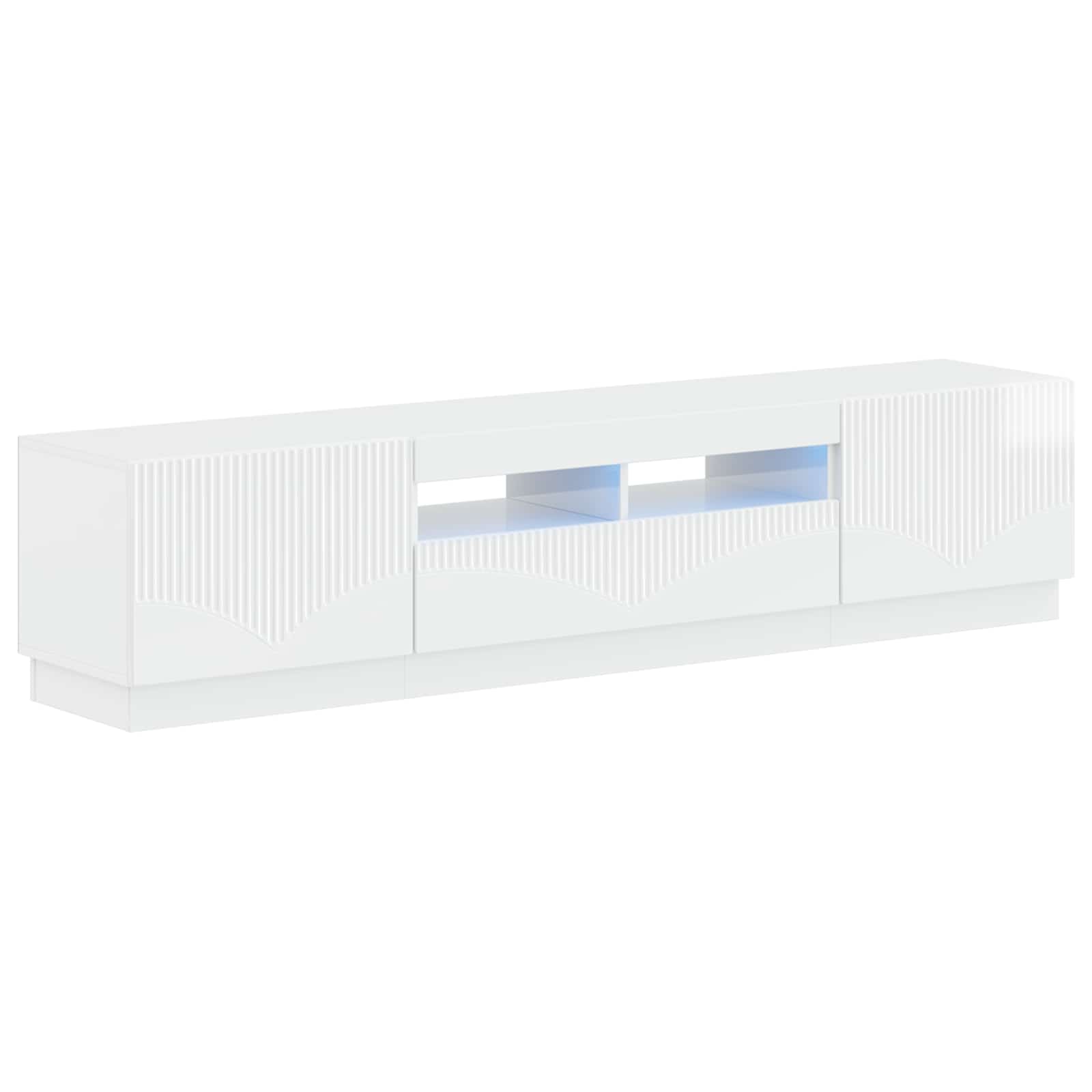 vidaXL 5 Piece LED TV Cabinet High Gloss White Engineered Wood 2