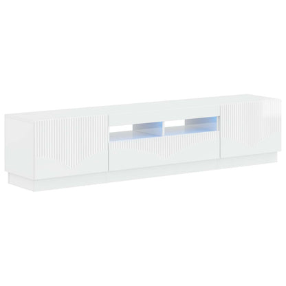 vidaXL 5 Piece LED TV Cabinet High Gloss White Engineered Wood 2