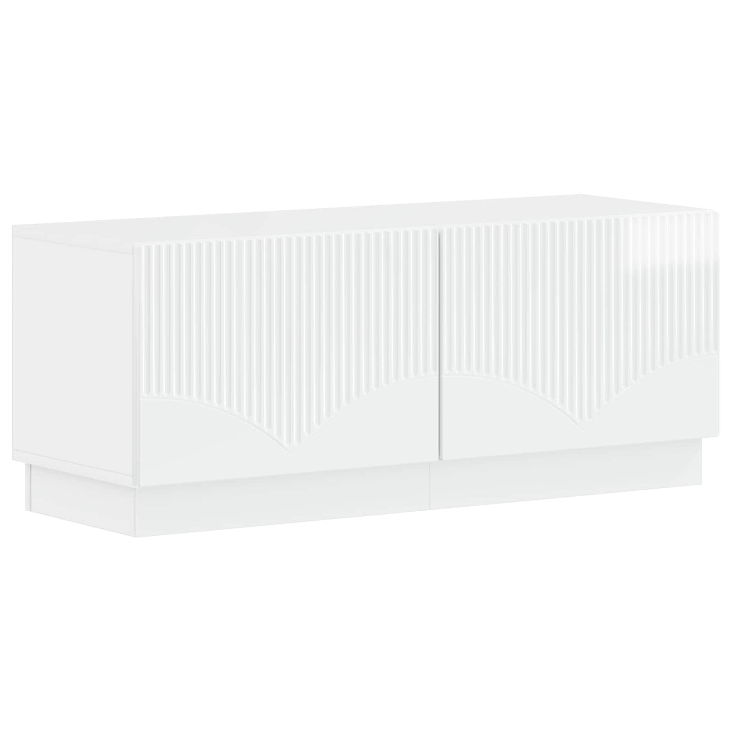 vidaXL 5 Piece LED TV Cabinet High Gloss White Engineered Wood 4