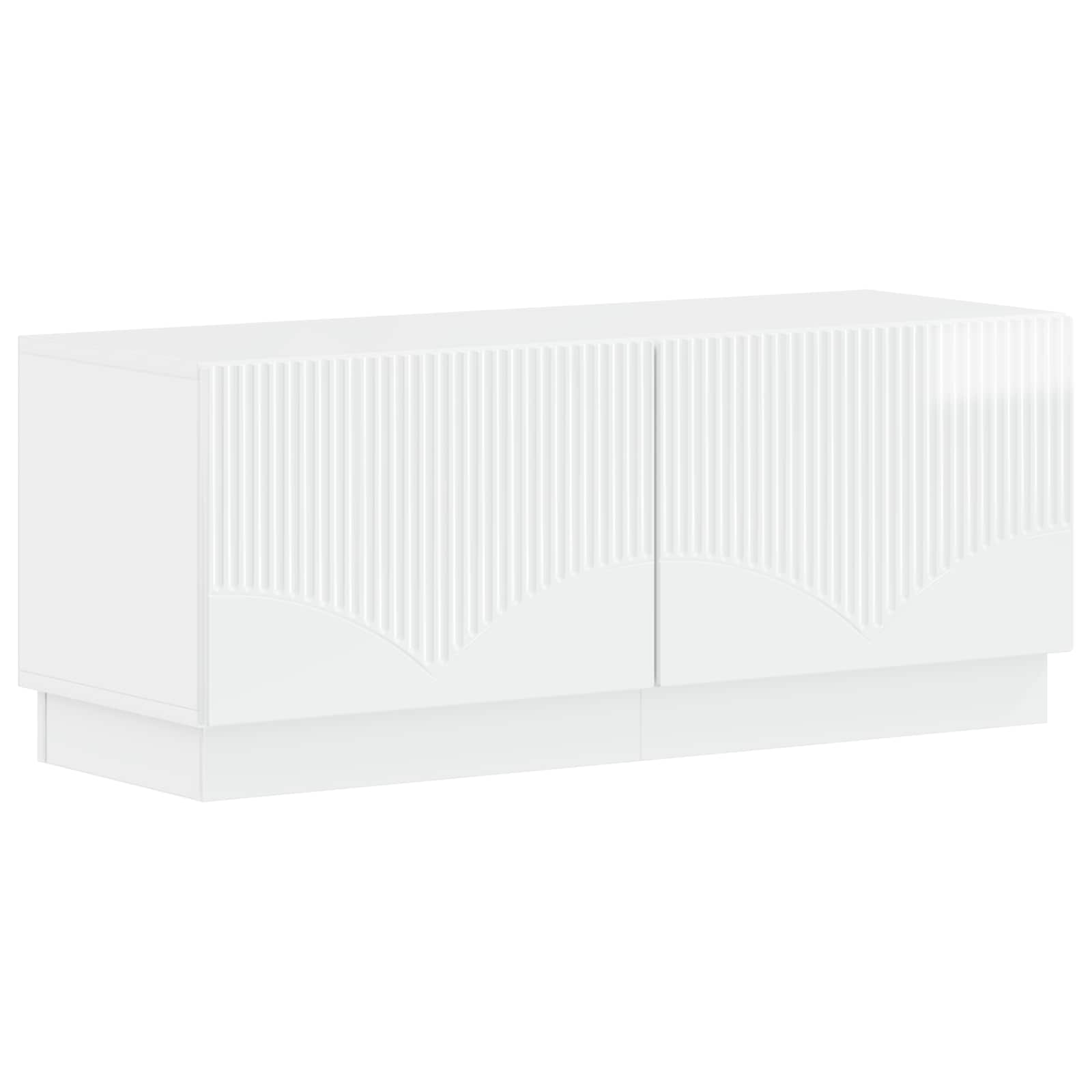 vidaXL 5 Piece LED TV Cabinet High Gloss White Engineered Wood 4