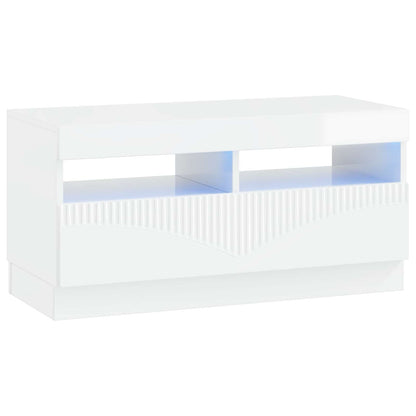 vidaXL 5 Piece LED TV Cabinet High Gloss White Engineered Wood 5