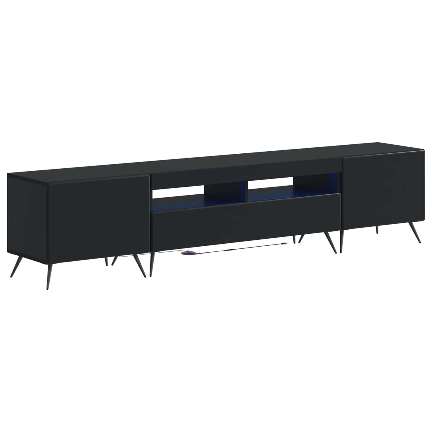vidaXL 5 Piece LED TV Cabinet Black Engineered Wood 2