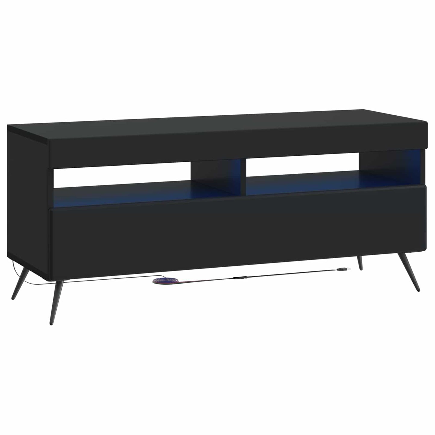 vidaXL 5 Piece LED TV Cabinet Black Engineered Wood 5
