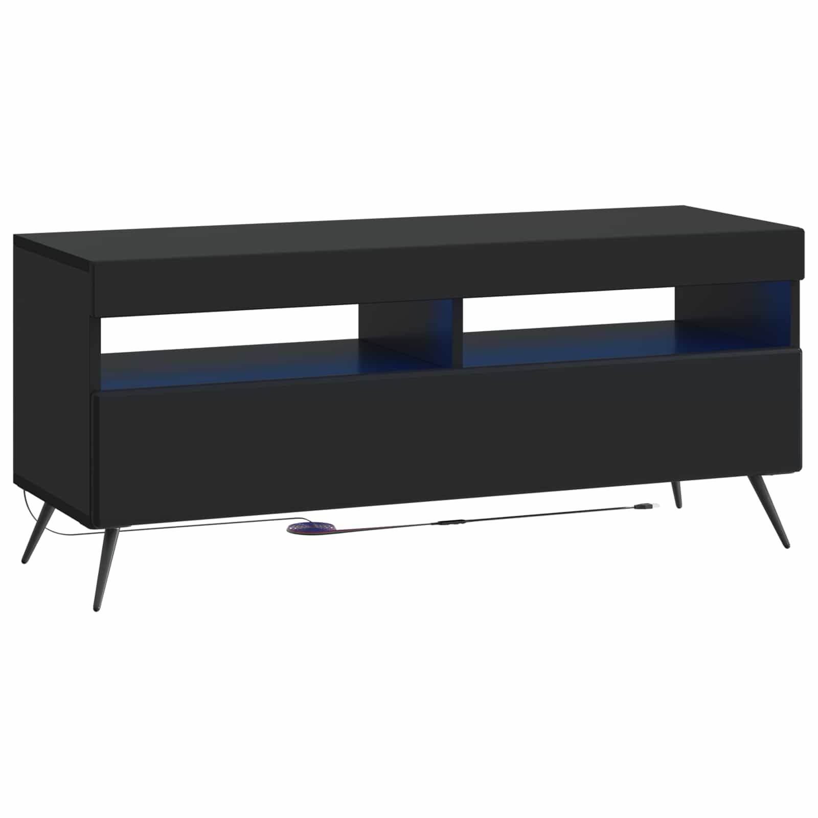 vidaXL 5 Piece LED TV Cabinet Black Engineered Wood 5