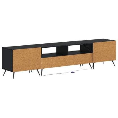 vidaXL 5 Piece LED TV Cabinet Black Engineered Wood 6