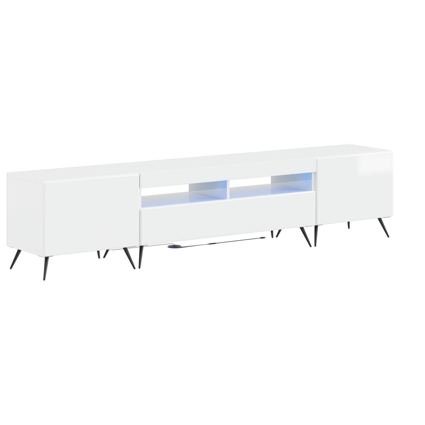 vidaXL 5 Piece LED TV Cabinet High Gloss White Engineered Wood 2