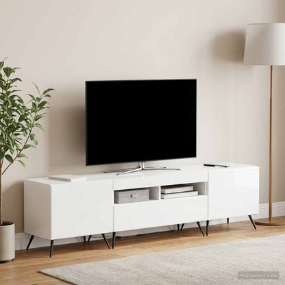 vidaXL 5 Piece LED TV Cabinet High Gloss White Engineered Wood 1
