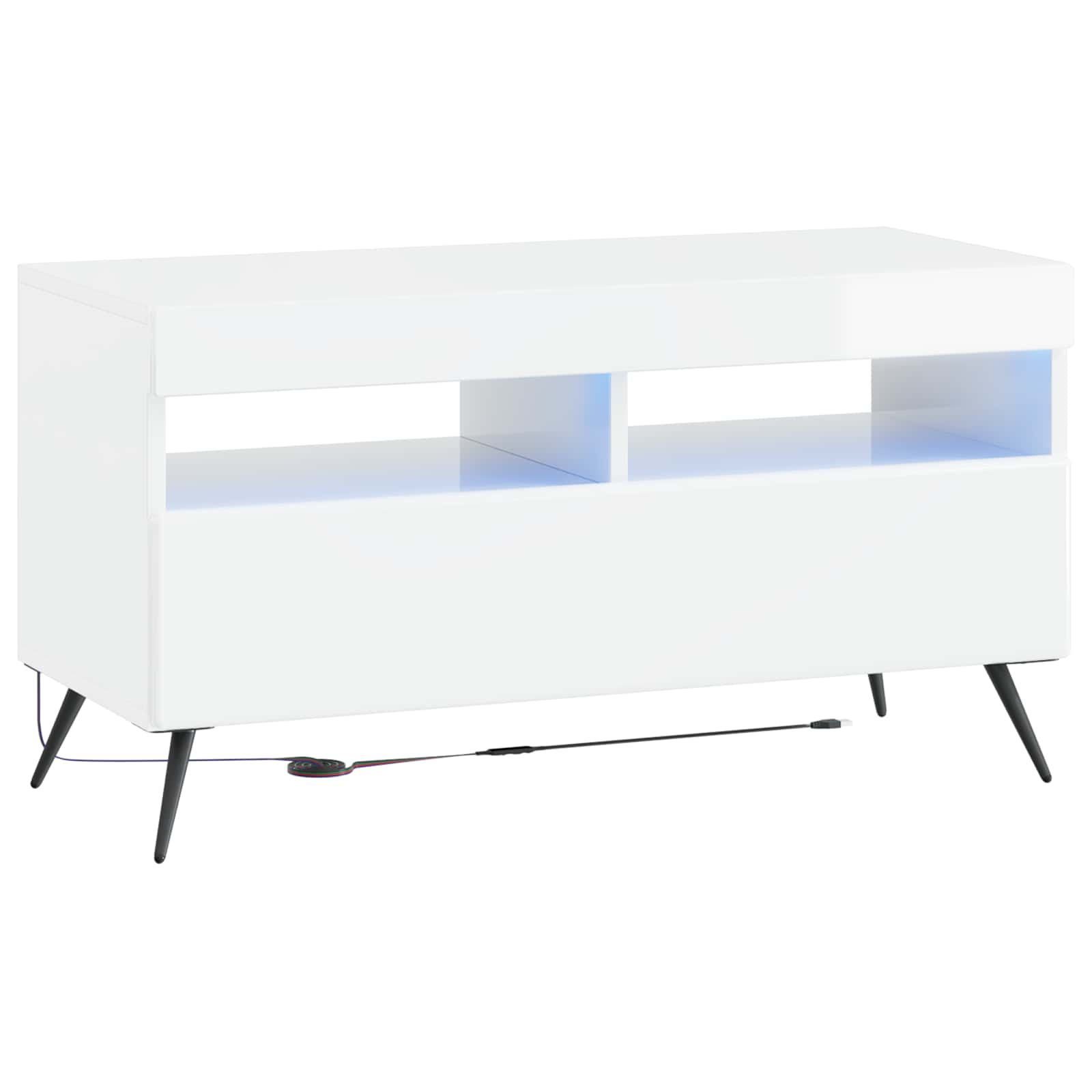 vidaXL 5 Piece LED TV Cabinet High Gloss White Engineered Wood 5
