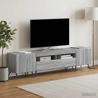 vidaXL 5 Piece LED TV Cabinet Grey Sonoma Engineered Wood 3