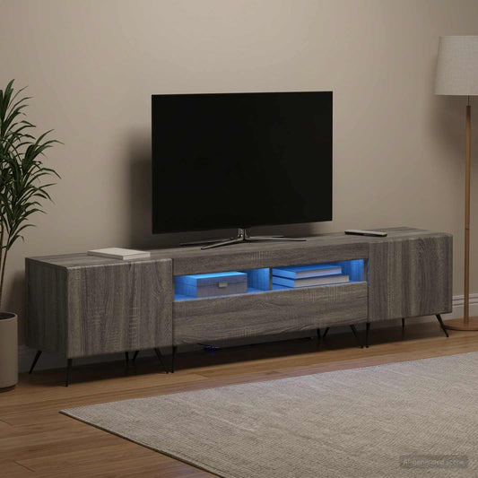 vidaXL 5 Piece LED TV Cabinet Grey Sonoma Engineered Wood 1