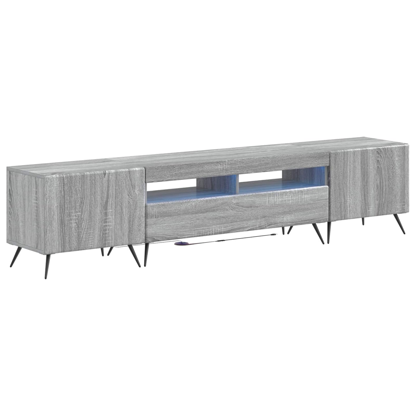 vidaXL 5 Piece LED TV Cabinet Grey Sonoma Engineered Wood 2