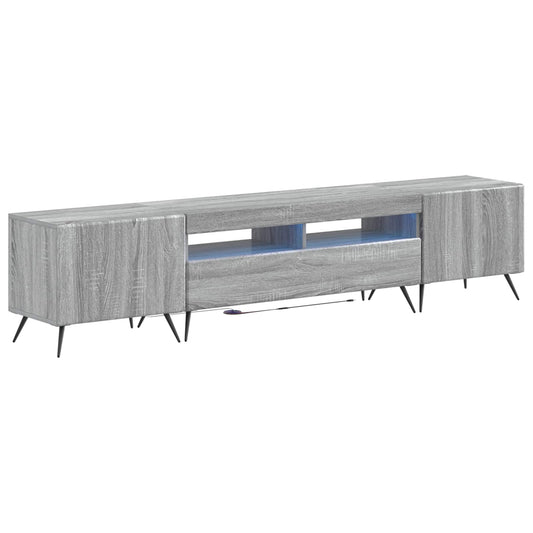 vidaXL 5 Piece LED TV Cabinet Grey Sonoma Engineered Wood 2