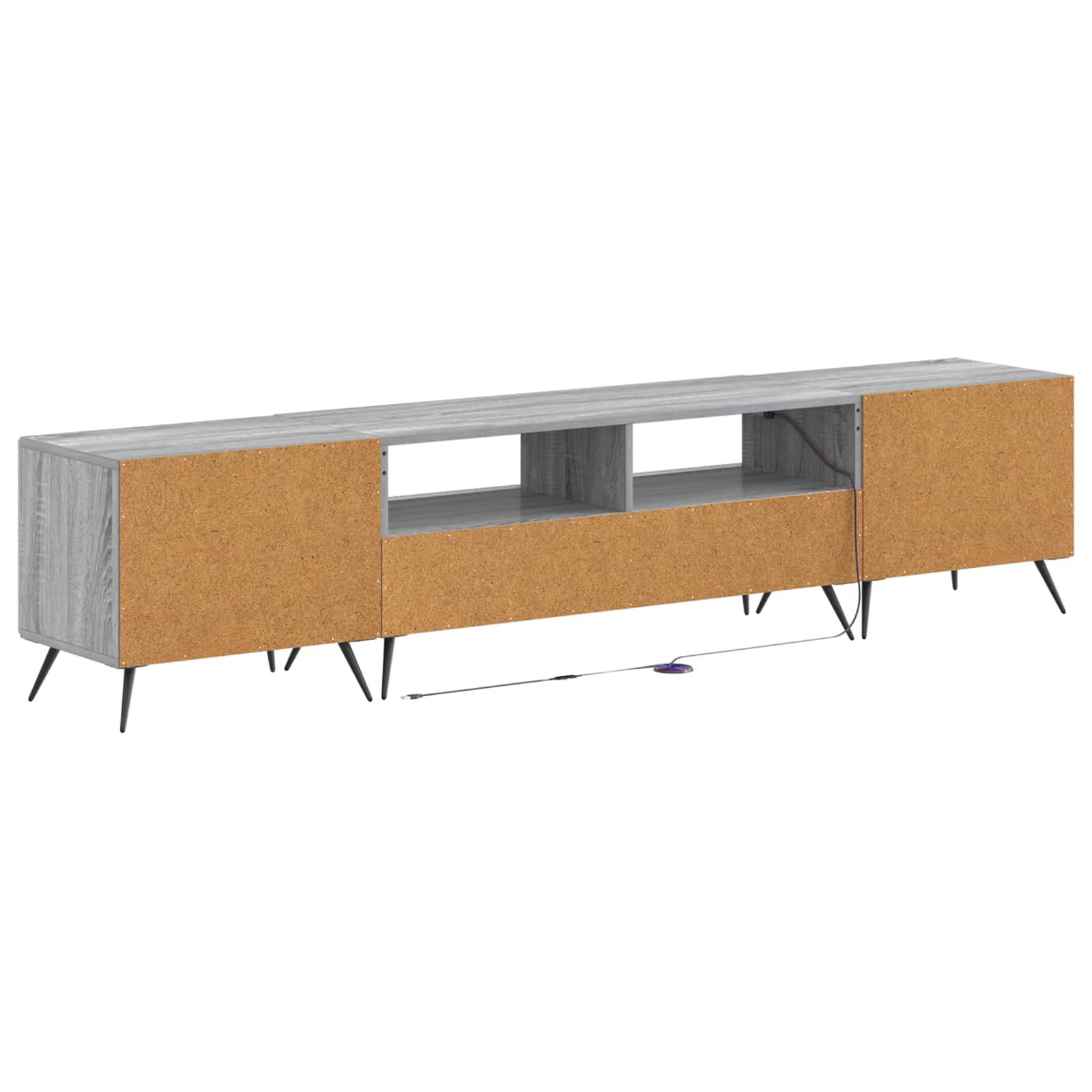 vidaXL 5 Piece LED TV Cabinet Grey Sonoma Engineered Wood 6