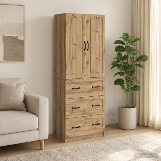 Cabinet Set 2 pcs 66 x 34.5 x 87 cm Engineered Wood Artisan oak