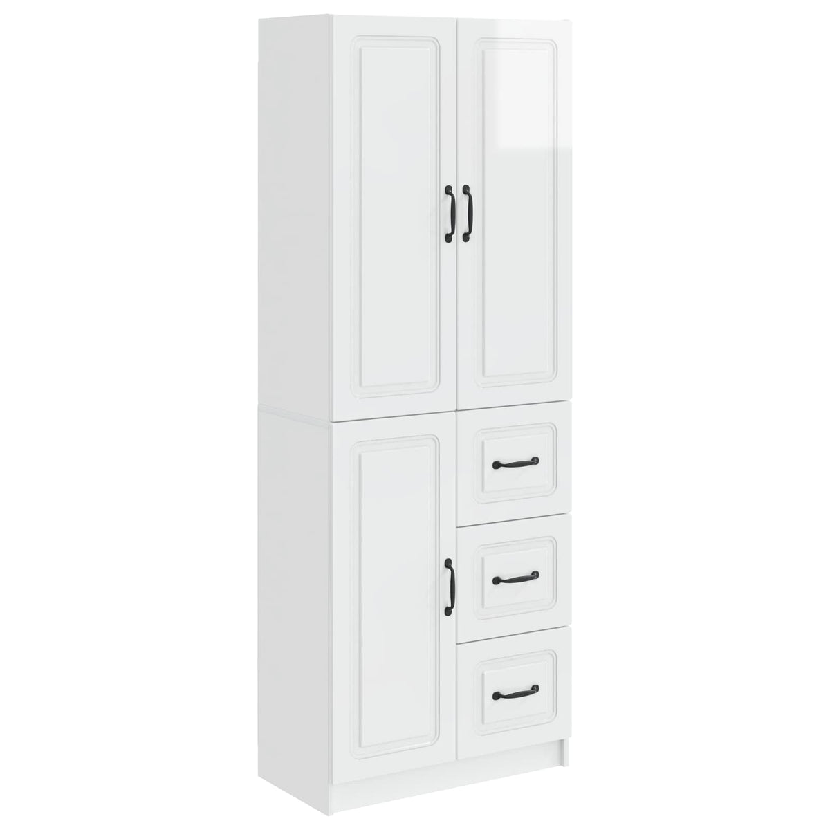 vidaXL Cabinet Set 2 pcs High Gloss White Engineered Wood 2
