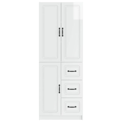 vidaXL Cabinet Set 2 pcs High Gloss White Engineered Wood 5