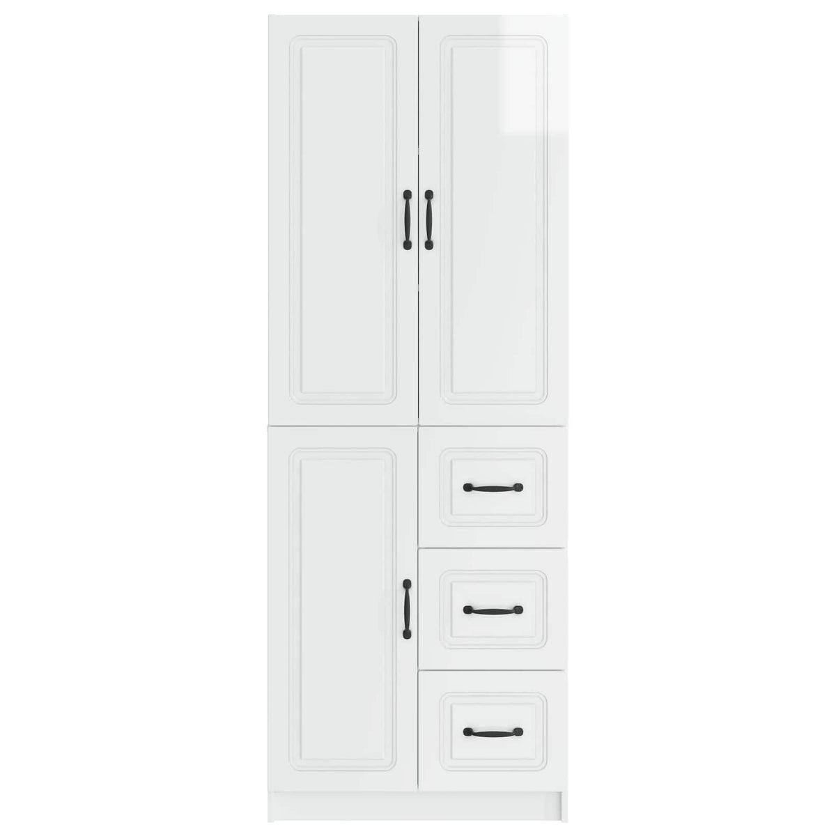 Cabinet Set 2 pcs Engineered Wood High gloss white