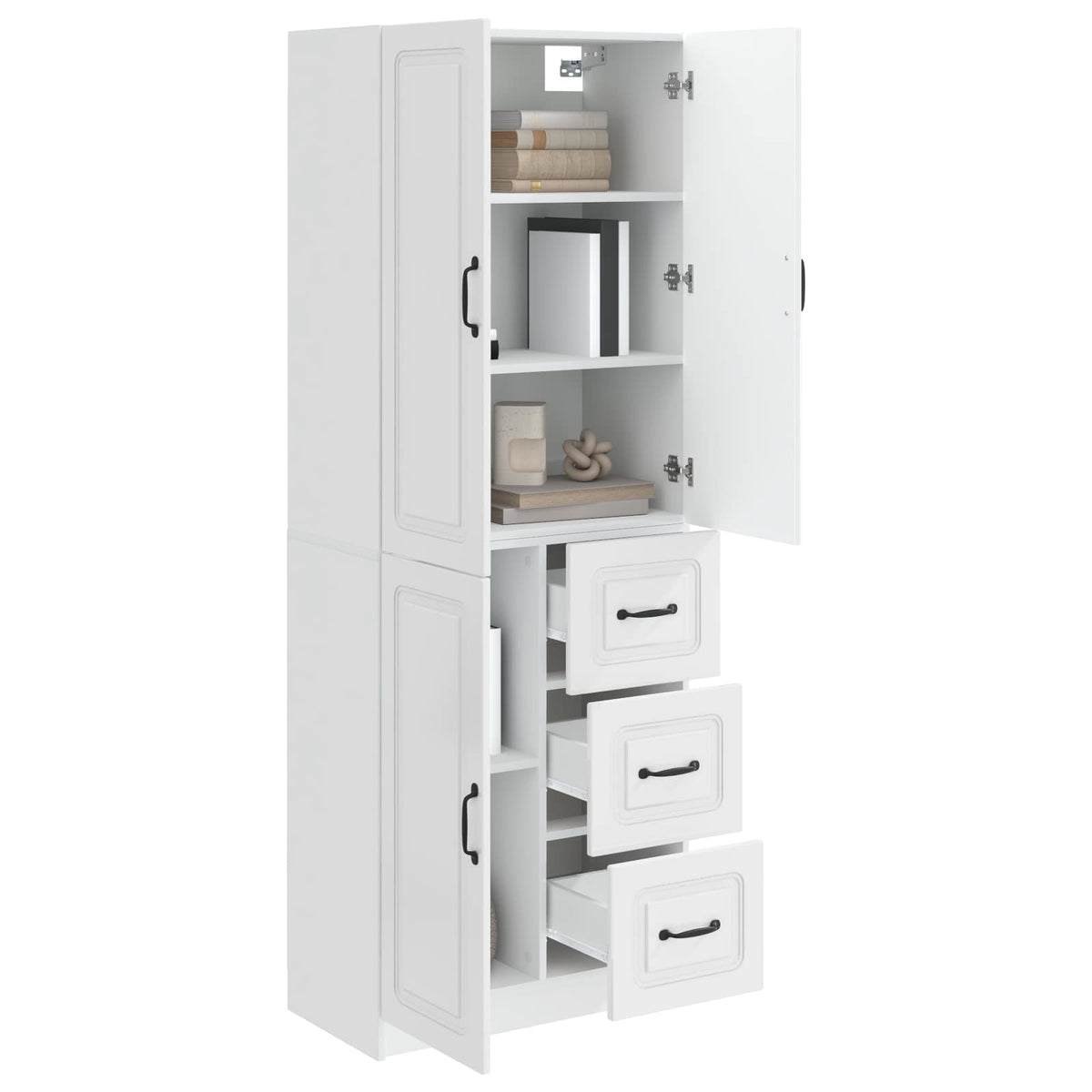 vidaXL Cabinet Set 2 pcs High Gloss White Engineered Wood 3
