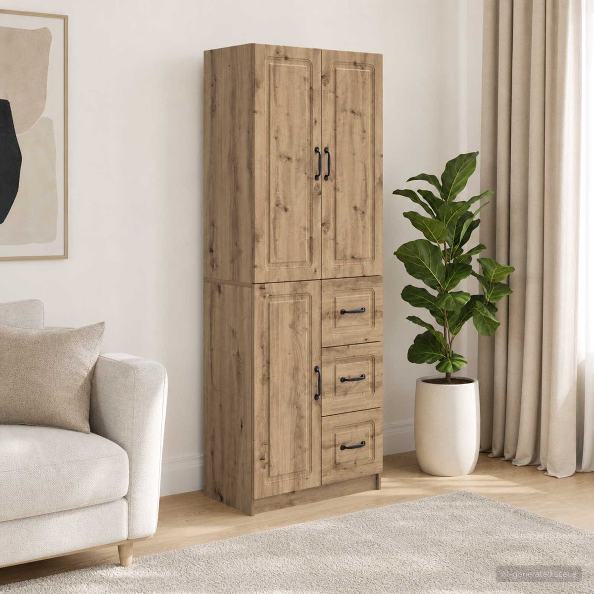 Cabinet Set 2 pcs Engineered Wood Artisan oak