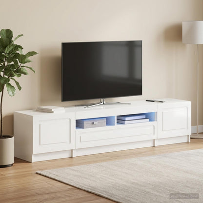 vidaXL 5 Piece LED TV Cabinet High Gloss White Engineered Wood 1