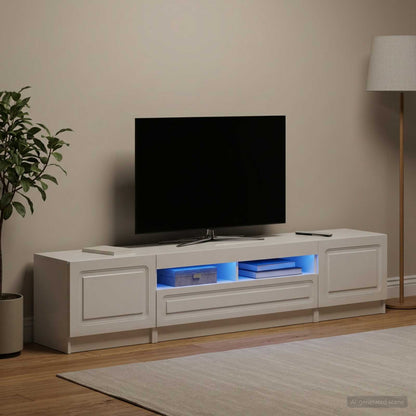 vidaXL 5 Piece LED TV Cabinet High Gloss White Engineered Wood 3