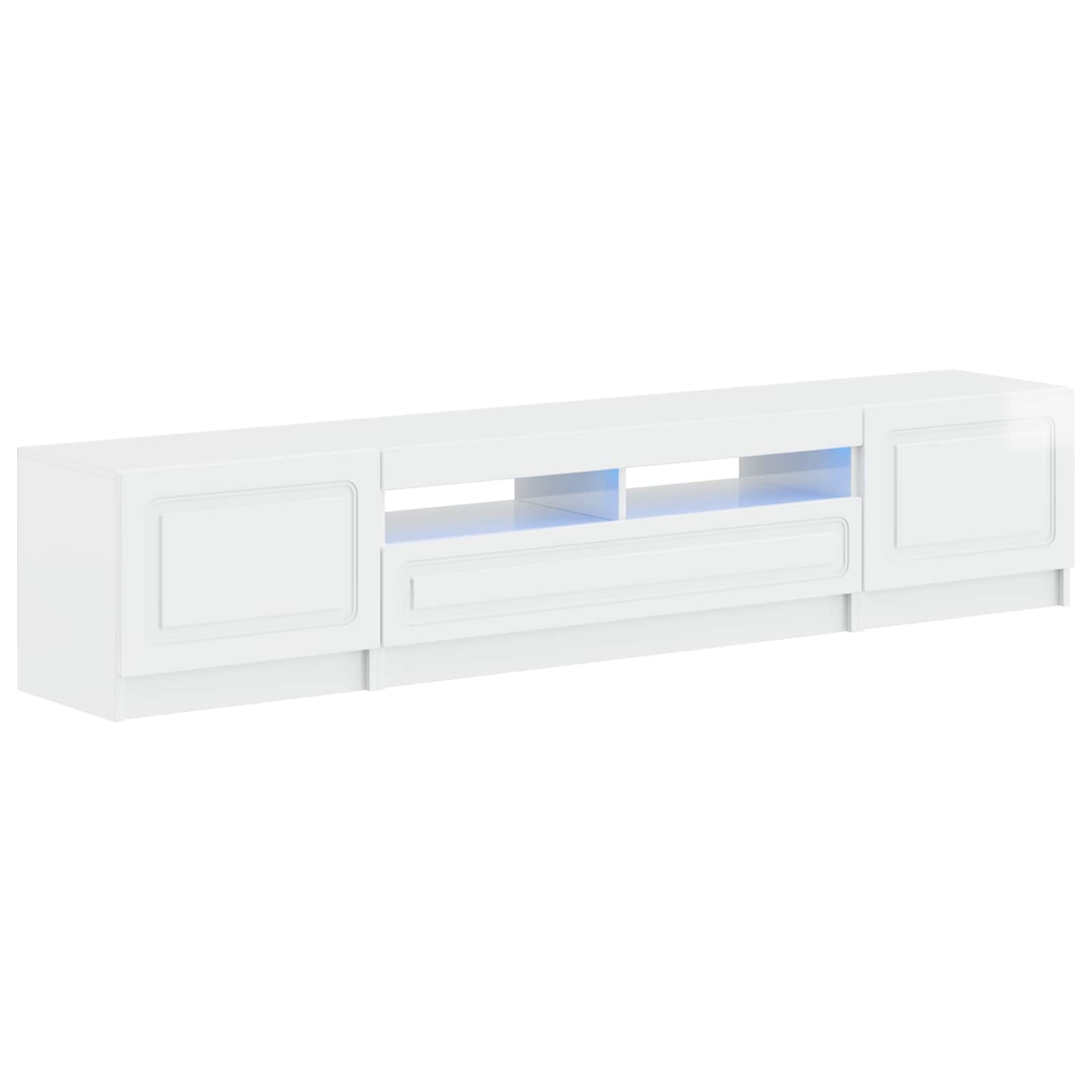 vidaXL 5 Piece LED TV Cabinet High Gloss White Engineered Wood 2