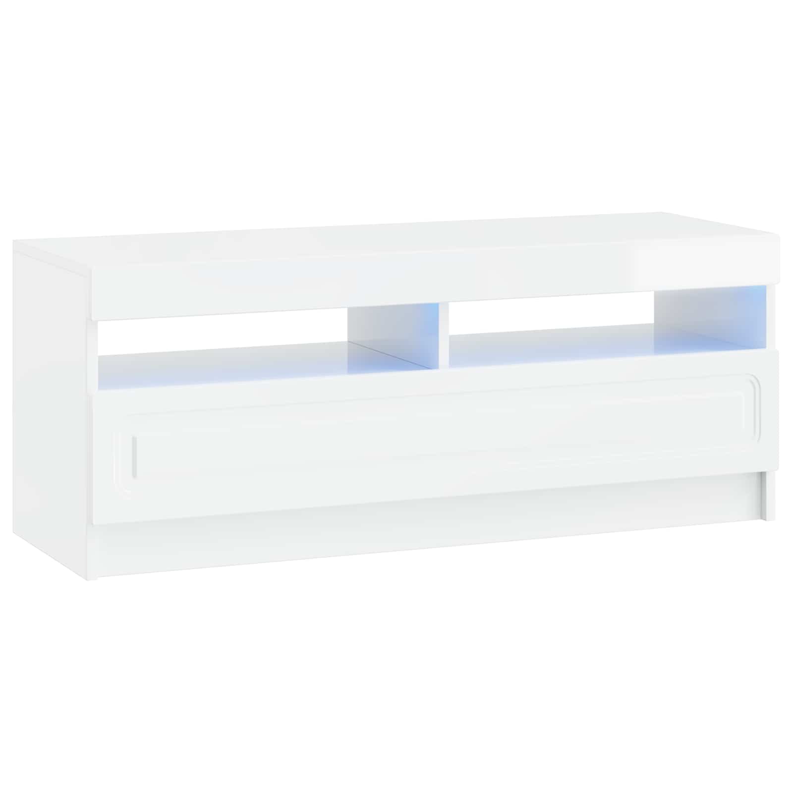 vidaXL 5 Piece LED TV Cabinet High Gloss White Engineered Wood 5