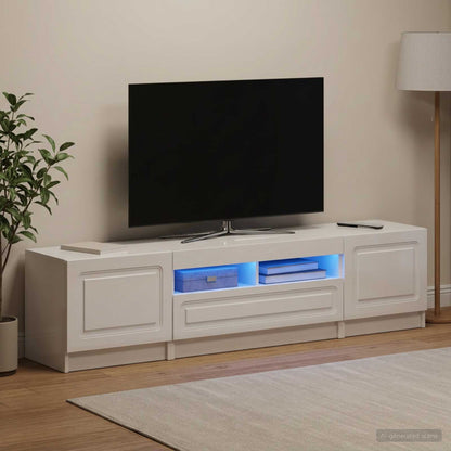 vidaXL 5 Piece LED TV Cabinet High Gloss White Engineered Wood 1
